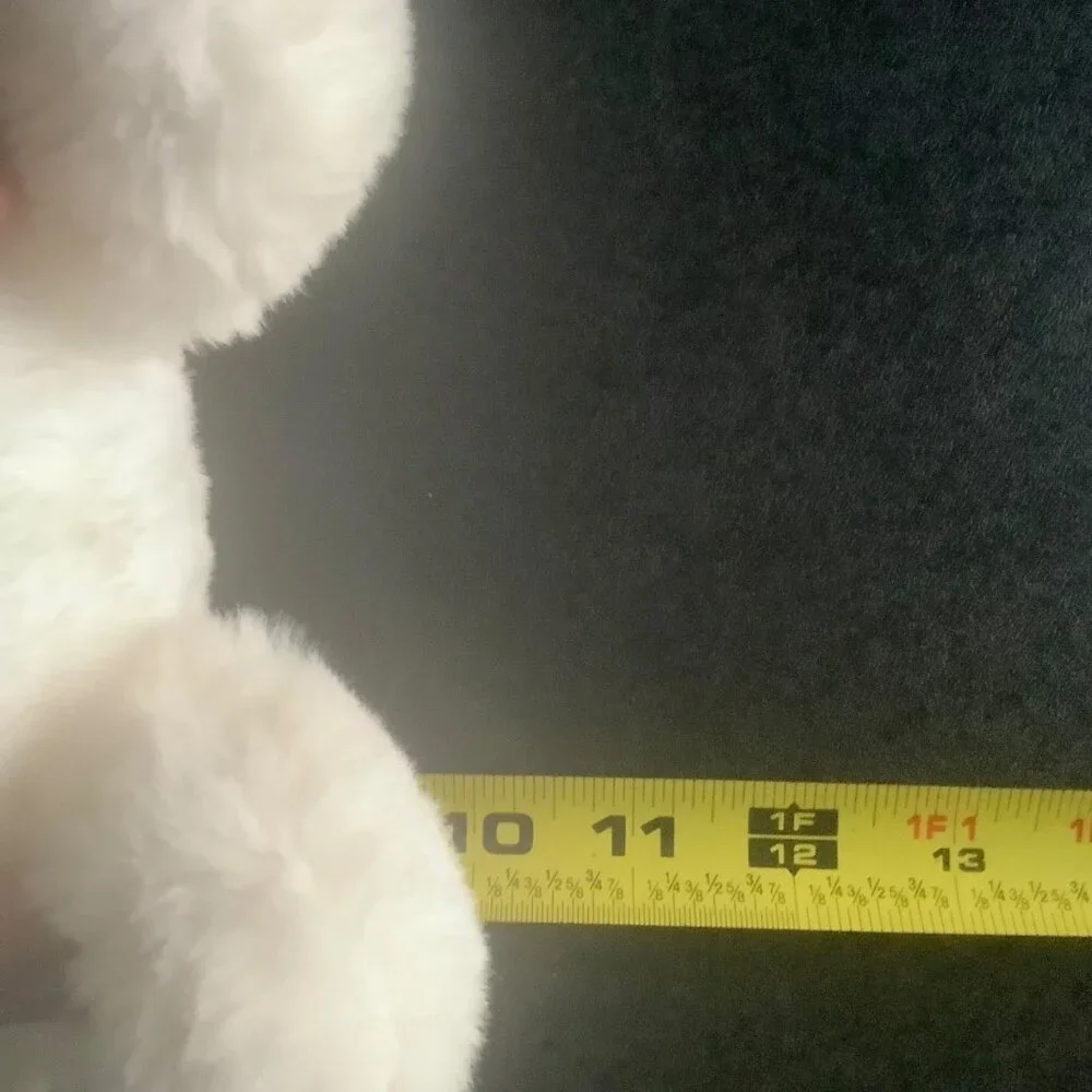 Round Plush White Rabbit Easter Basket Bunny Stuffed Animal Toy 10